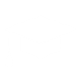 White graduation hat icon