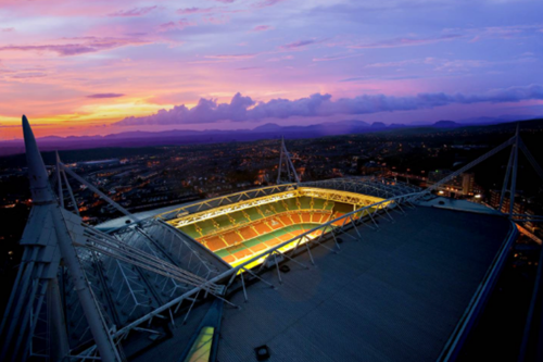 Aerial view of Principality Stadium