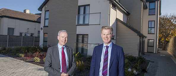 Image showing Peter Hughes, Managing Director of Principality Commercial with Bryn Ellis, Business Services Director, Grwp Cynefin at the Brighton Road development