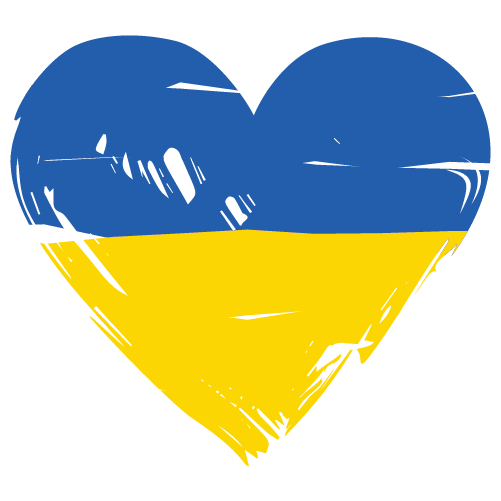 Ukraine flag in the shape of a heart